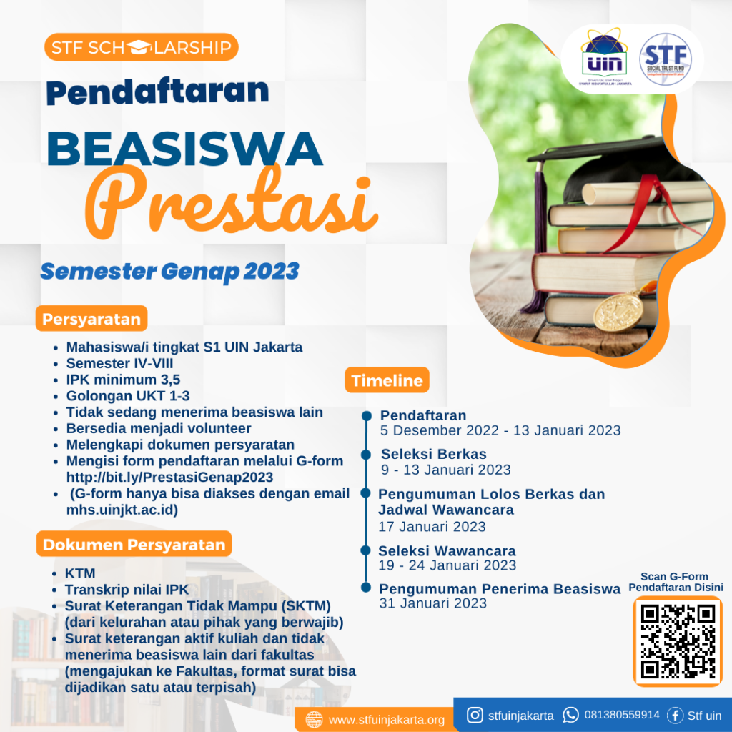 Pendaftaran Beasiswa Prestasi STF Semester Genap 2023 Kembali Dibuka ...